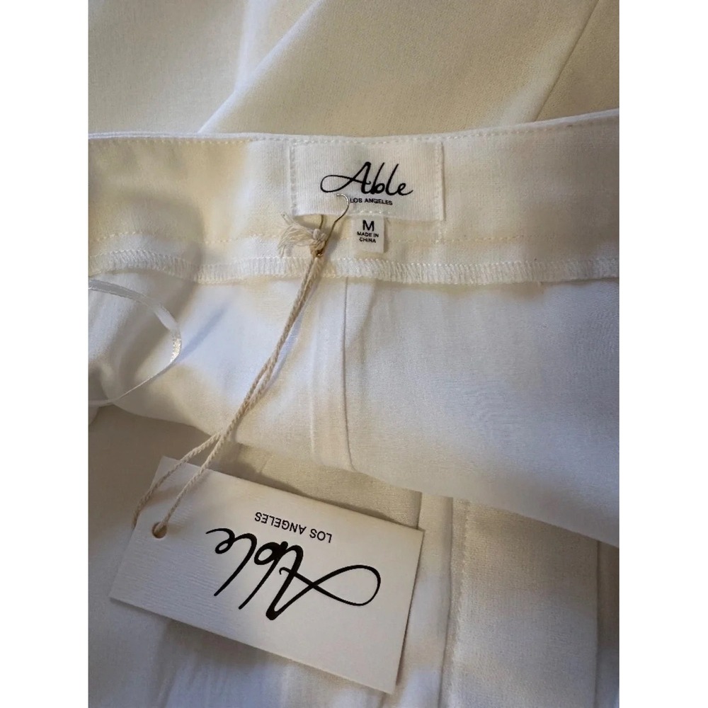 NWT Able White Linen and Cotton Wide Leg High Rise Pants | Size Medium - Picture 6 of 11